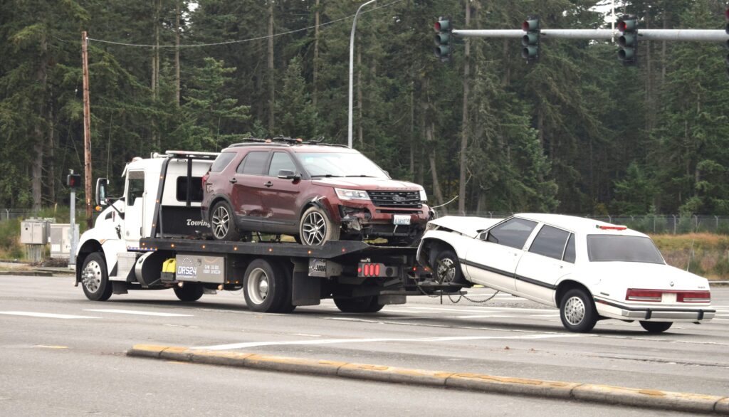 vehicles towed after an accident involving ride-sharing